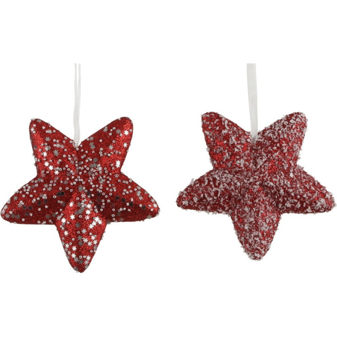 Подвеска звезда HOUSE OF SEASONS, 2 вида, 15*2 см, красная 83858